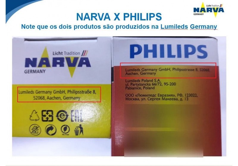 10 Lâmpadas farol alto baixo Halógena Narva philips H4 12V