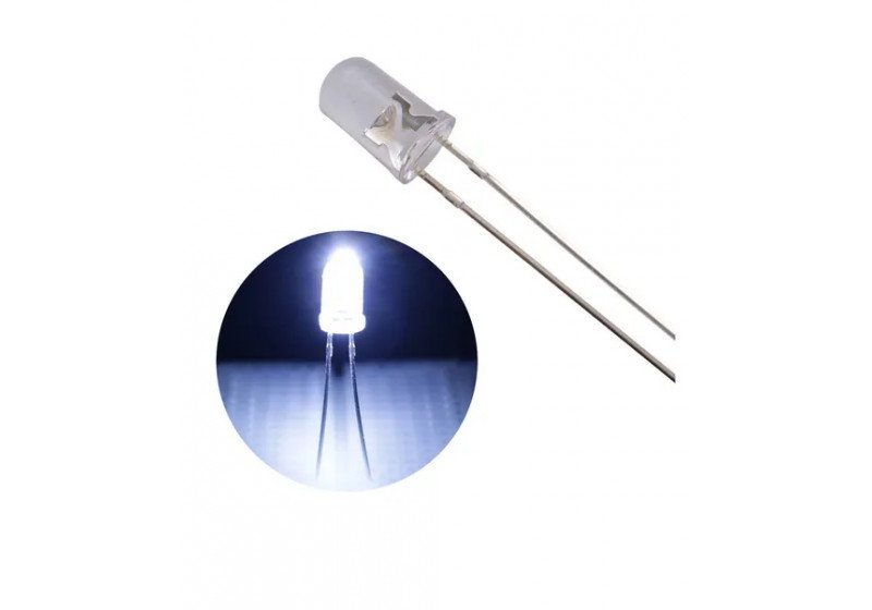 1000 Peças * Led Branco Frio 3mm Alto Brilho