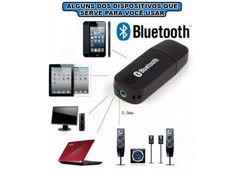 Adaptador Bluetooth Receptor Stereo 2.1 Usb P2 Áudio