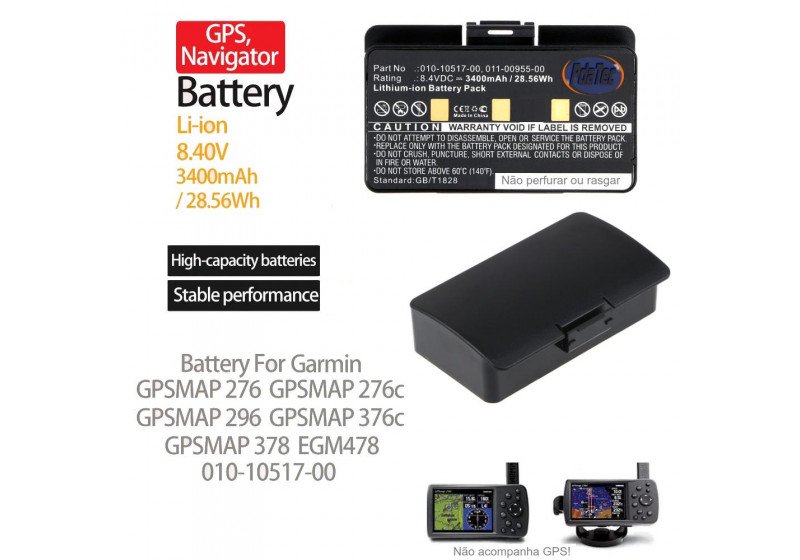 Bateria Garmin Gpsmap 276 276c 296 396 496 3400mah