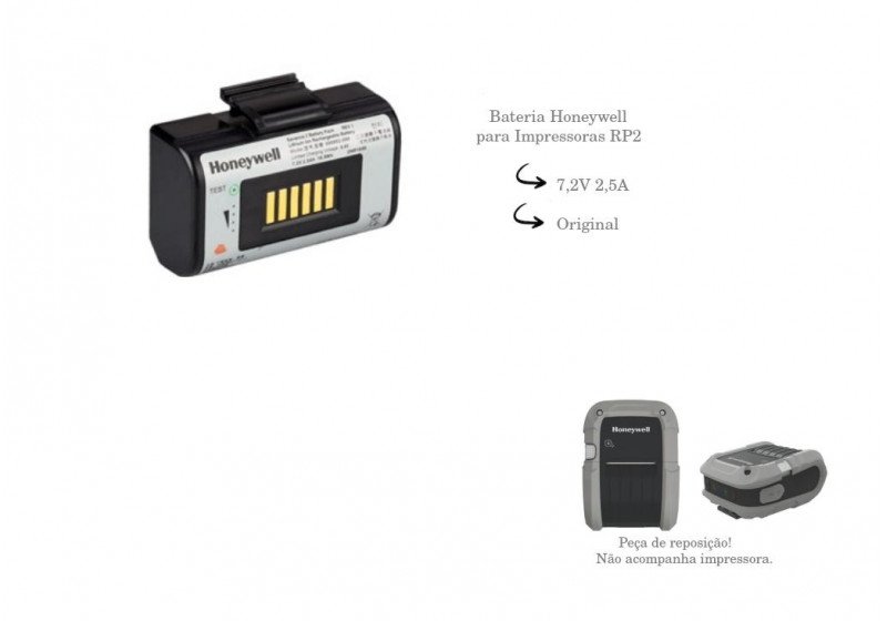 Bateria Honeywell Impressora Portatil RP2 7,2V 2,5A Original