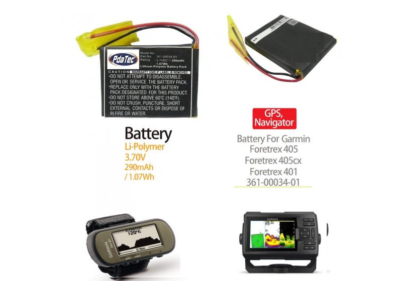 Bateria para GPS Garmin Foretrex 401 405 405cx 3,7V 290mAh