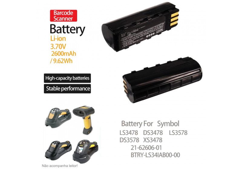 Bateria para Scanner Motorola Symbol LS3478 3,7V 2200mAh
