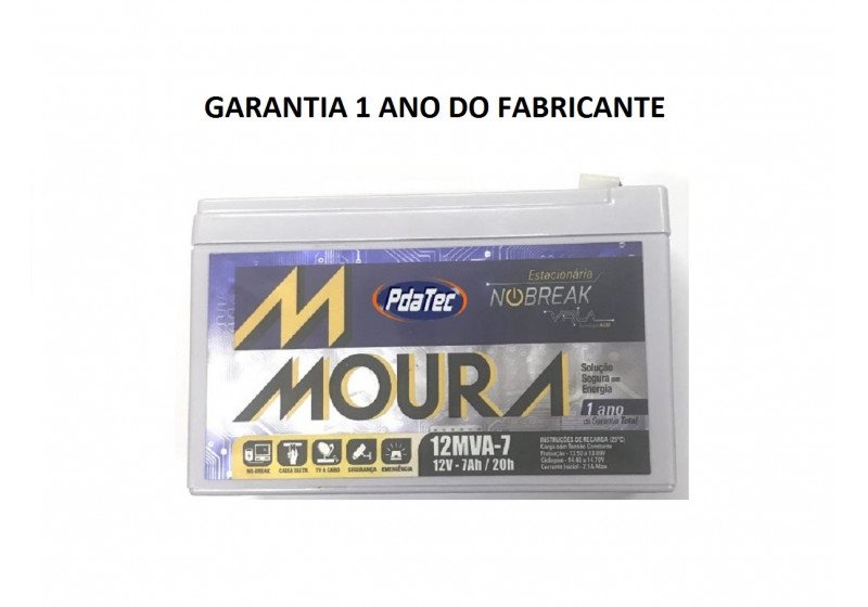 Bateria Selada Estacionária Moura 12v 7a Vrla Nobreak