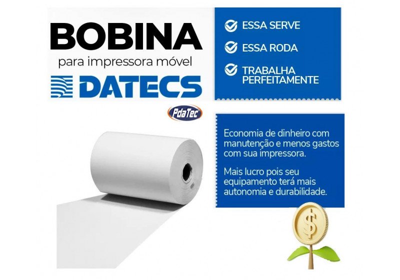 Bobina Térmica 56mm Branca Impressora Datecs Dpp250