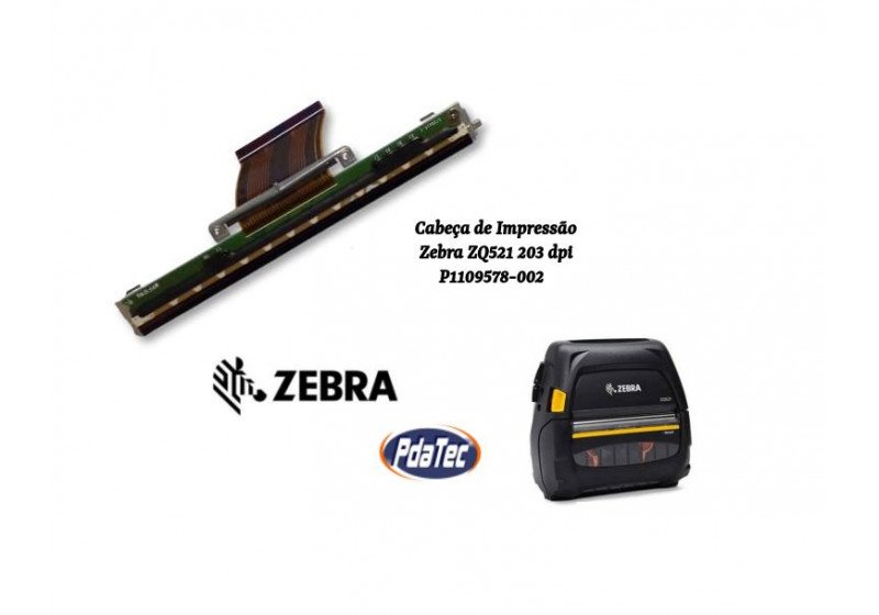 Cabeça de Impressão Zebra 203 dpi ZQ521 PN: P1109578-002