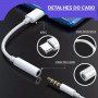 Cabo Adaptador Tipo C Usb-c Para Fone Ouvido P2 P3 3.5mm