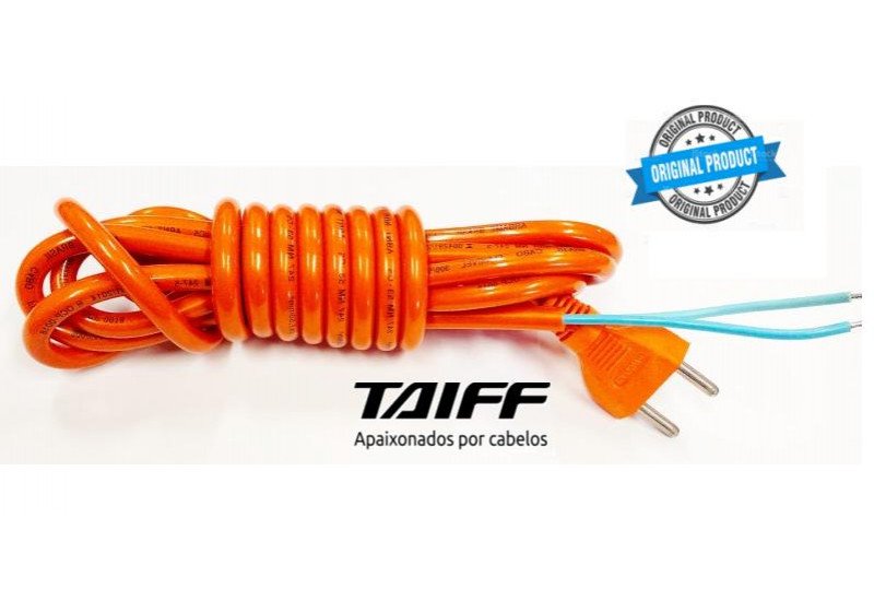 Cabo d/força P/Secador Cabelo Taiff Titanium Laranja Orig