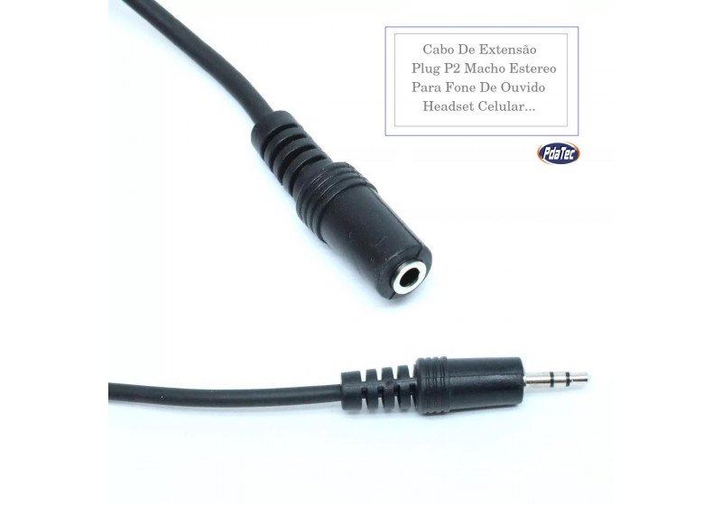 Cabo Extensão Fone De Ouvido Plug P2 Estereo