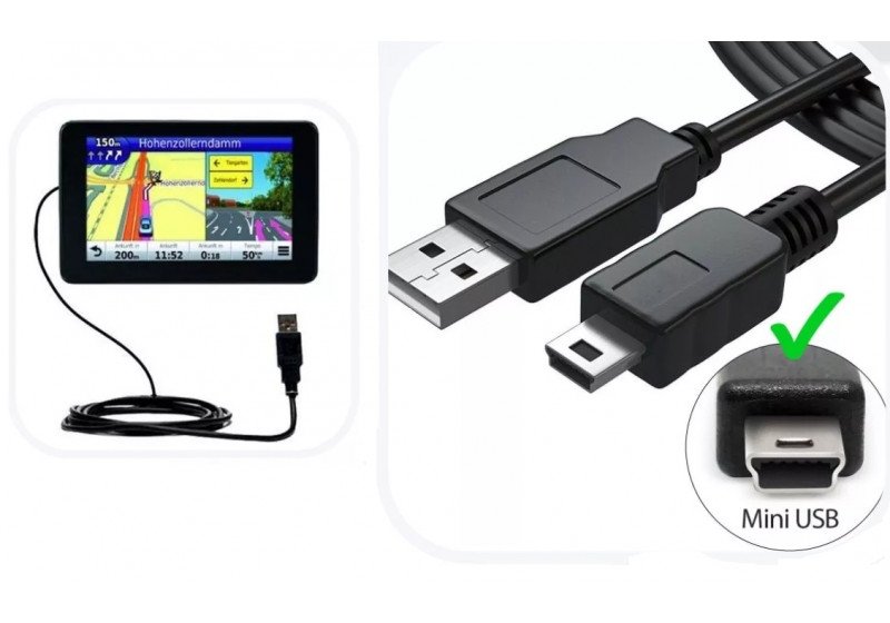 Cabo Sincronismo MINI USB para Atualizar GPS Compatível Garmin Foston