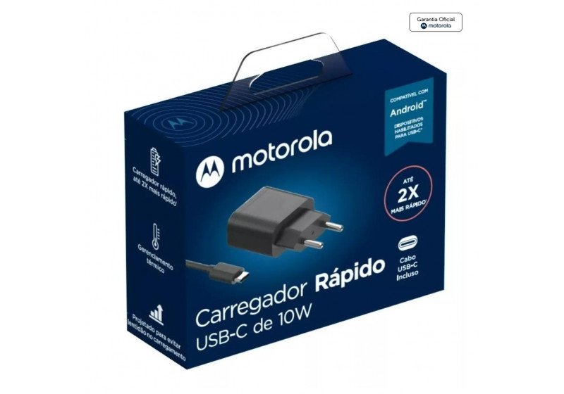 Carregador De Parede Motorola 10w Usb-c Preto