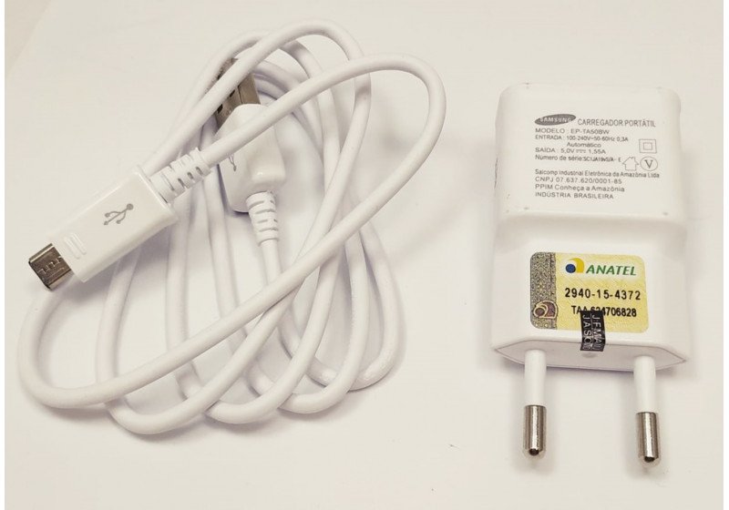 Carregador Samsung 1,55 A Cabo Usb Branco Original