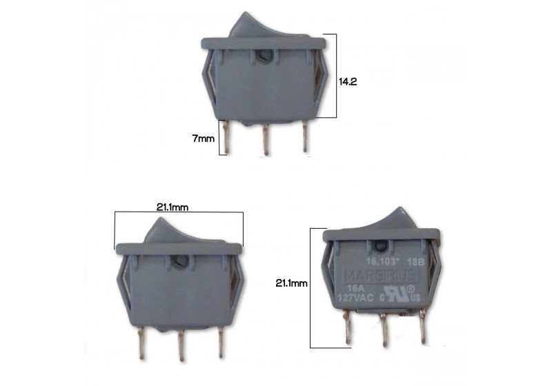 Chave Interruptor 3 posições 16103 P/Secador Taiff  127v 16A