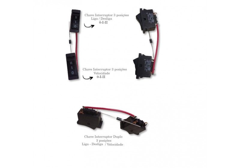 Chave Interruptor Duplo p/Secador De Cabelos 10A 33121