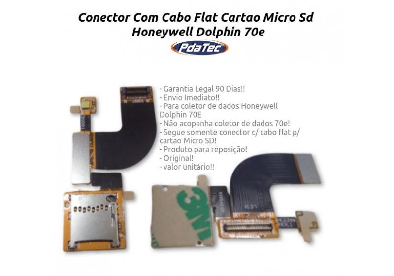 Conector Com Cabo Flat Cartao Micro Sd Honeywell Dolphin 70e