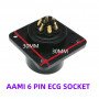 Conector Duplo universal do soquete de AAMI 6 Pinos para monitor ECG EEG EKG