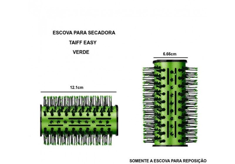 Escova para secadora alisadora Taiff Easy Verde