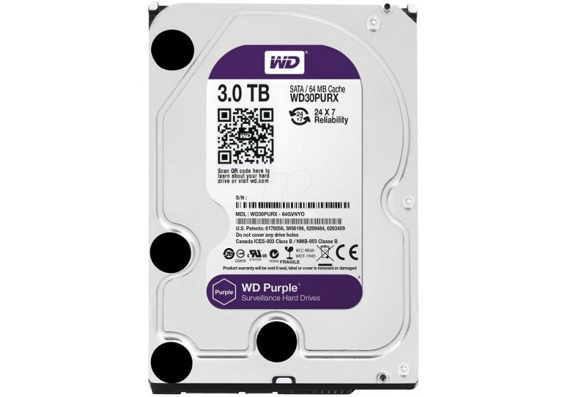 HD INTERNO 3TB WESTERN DIGITAL PURPLE SATA3 64MB WD30PURZ