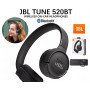 Headphone JBL Tune 520BT Fone Bluetooth Pure Bass Preto