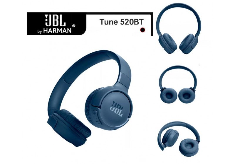 Headphone JBL Tune 520BT Fone Bluetooth Pure Bass Preto