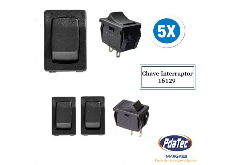 KIT 05 Unid.Chave Interruptor 16129 Ar Frio P/Secador Taiff