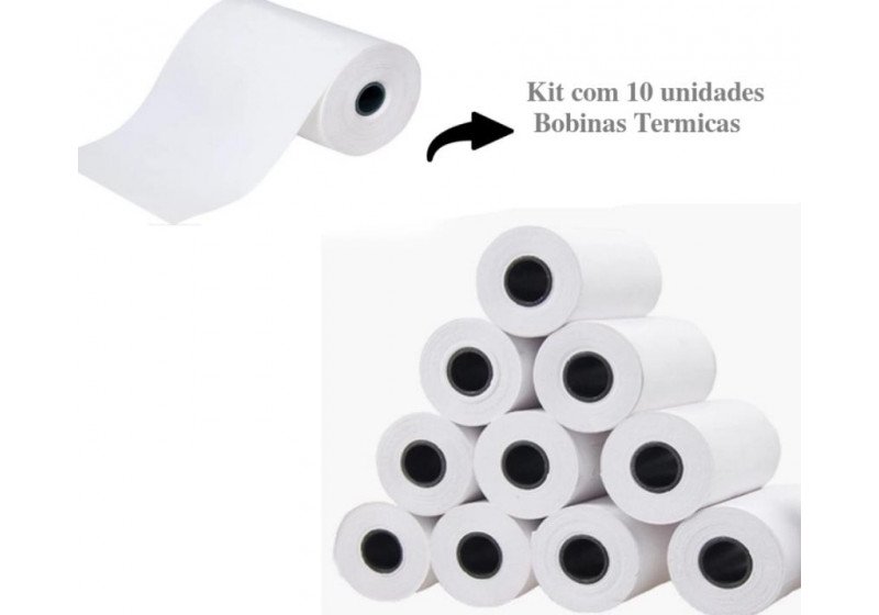 Kit 10 Bobinas Térmica 111mmx22mts Branca Arny AR MP-4500