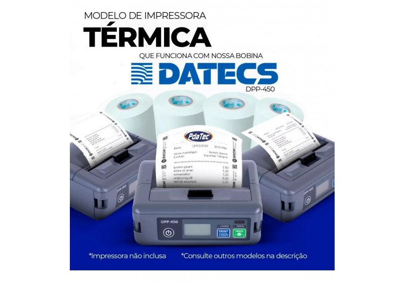 Kit 10 Bobinas Térmica Impressora Datecs Dpp-450 4