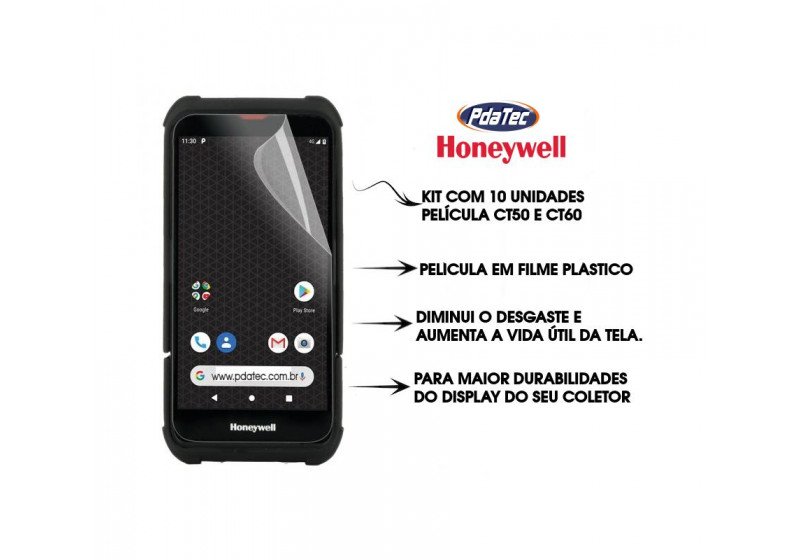 Kit 10 Películas Protetora Coletor Honeywell Dolphin Ct50 Ct60