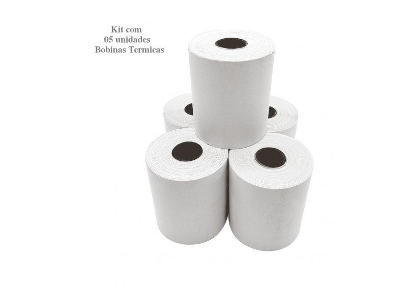 Kit 5 Bobinas Térmica 111mm X 22mts Branca p/ Arny AR MP-4500