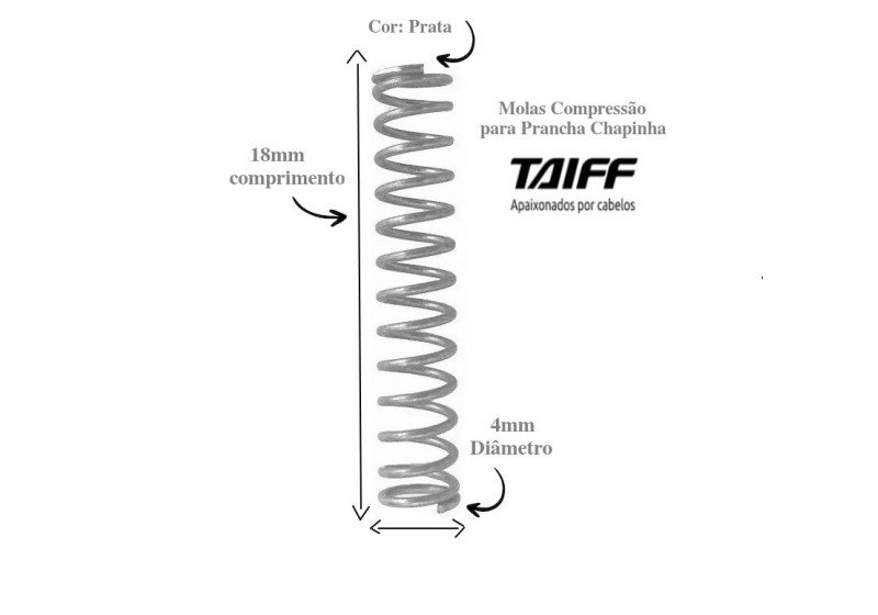 Kit de reposição-10unid.Molas Compressão para Prancha e Chapinhas