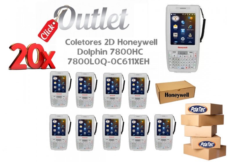 Lote 20 Coletores 2D Honeywell Dolphin 7800HC - 7800L0Q-0C611XEH - Outlet Atacado