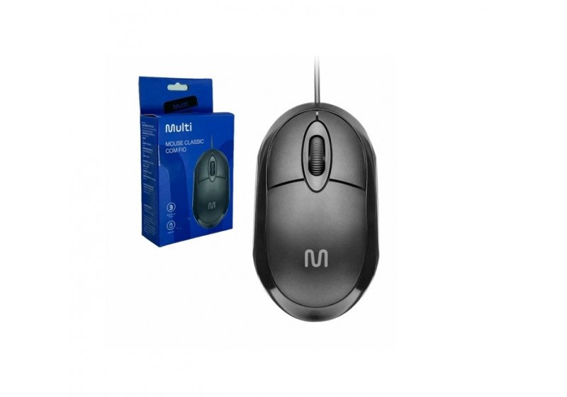 Mouse Classic Box Óptico 3 Botões Multilaser 1200dpi