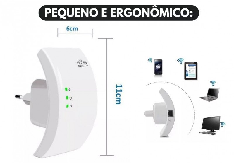 Repetidor De Sinal Wifi Internet Sem Fio Extensor Wireless