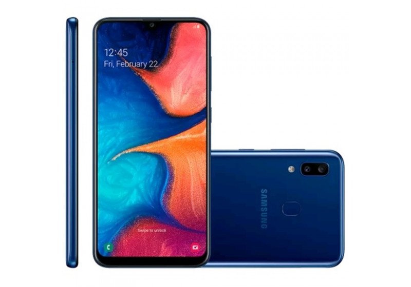 SAMSUNG GALAXY A20 32GB AZUL A205M TELA 6.4