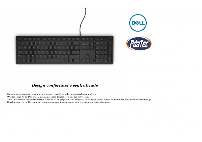 Teclado Alfanumérico Dell Preto Padrão PTBR